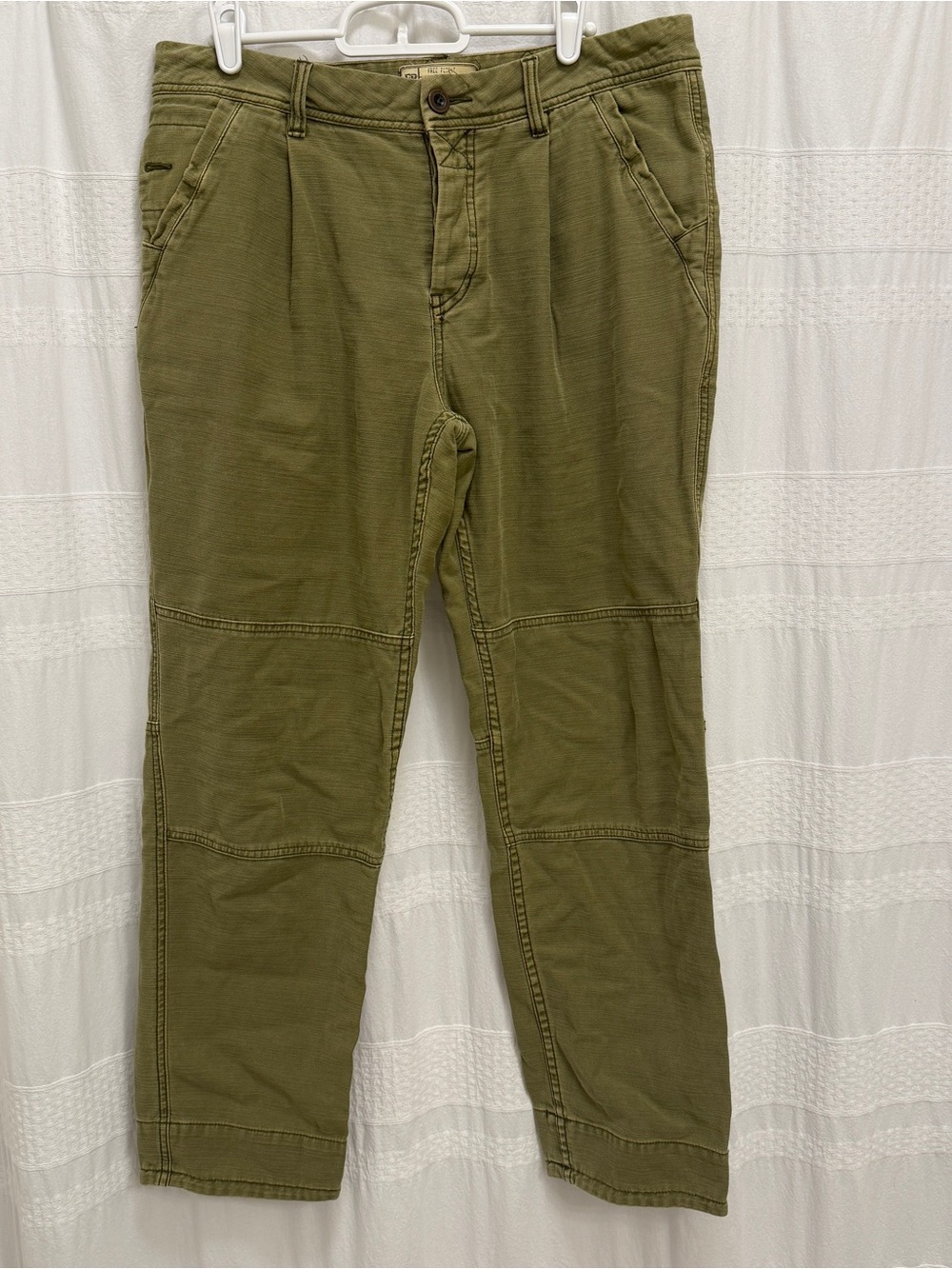 Free People Button Fly Boyfriend Pants Olive Green Women’s 28 Cotton